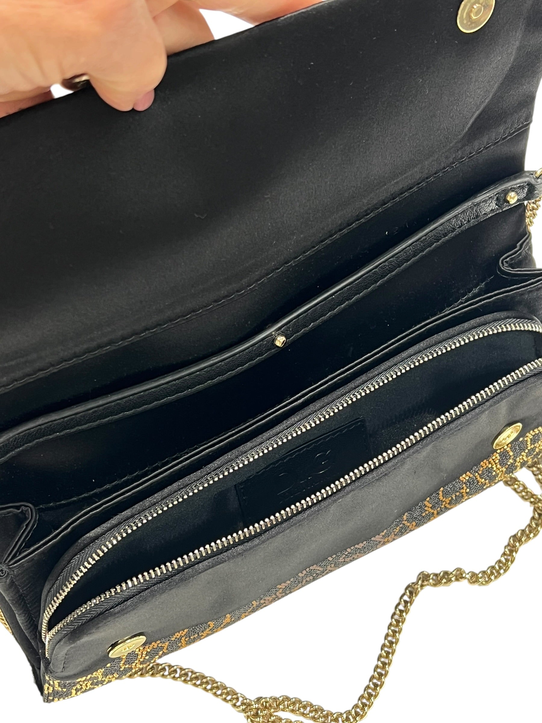 Dolce gabbana - pochette sur chaîne strass léopard