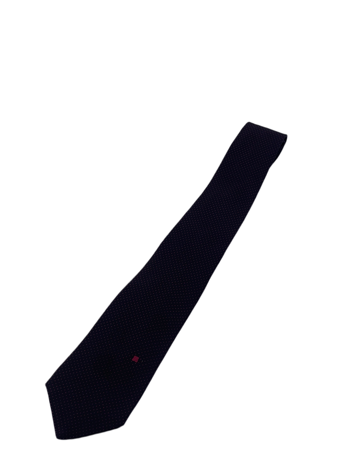 Lanvin - Cravate bleu, mini pois rouge