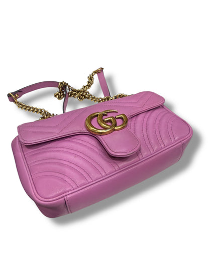 Gucci - sac marmont pm cuir vieux rose