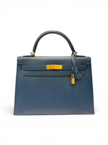 Hermès - Kelly 32 Bleu de Prusse Epsom