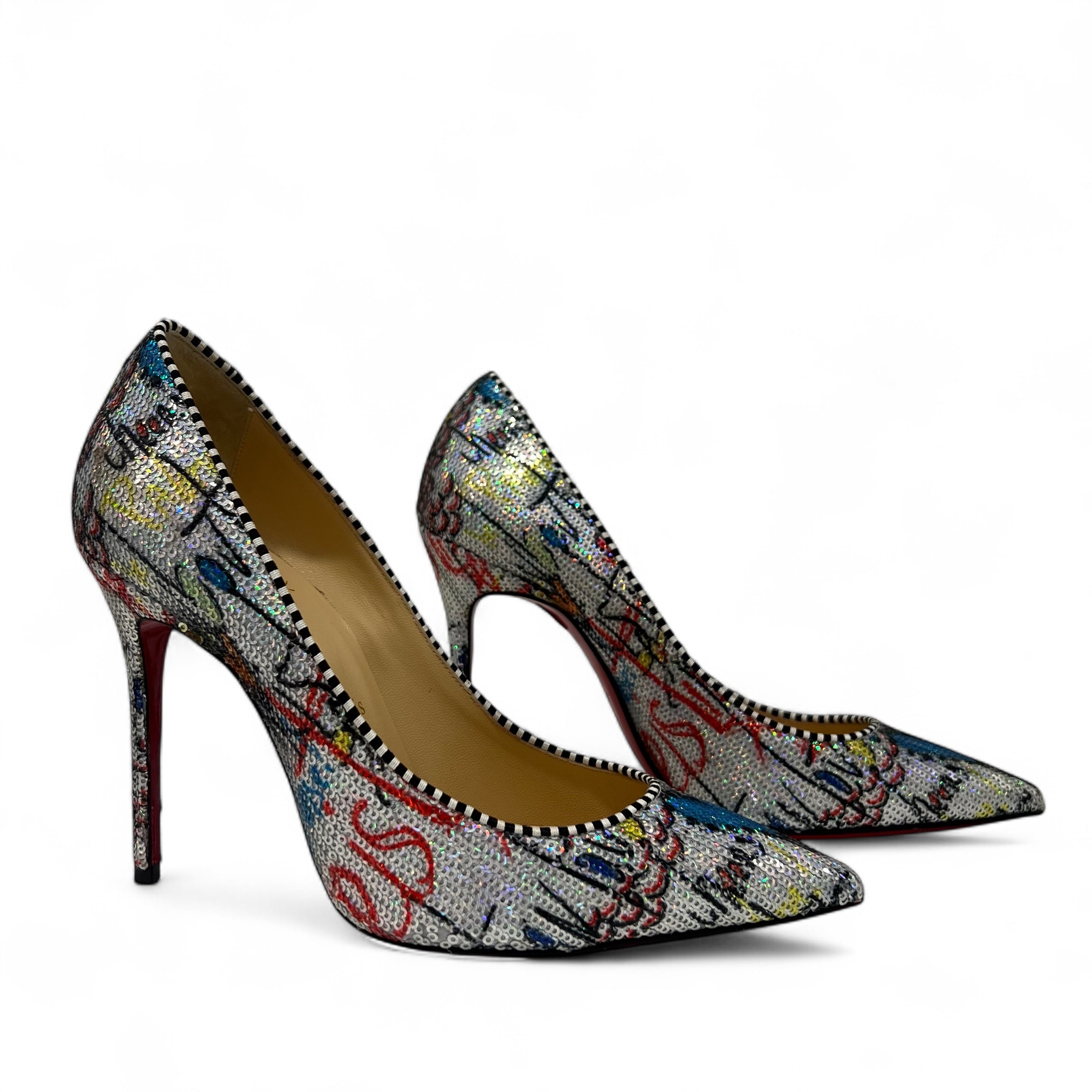 Louboutin - Décolleté Loubitag con paillettes