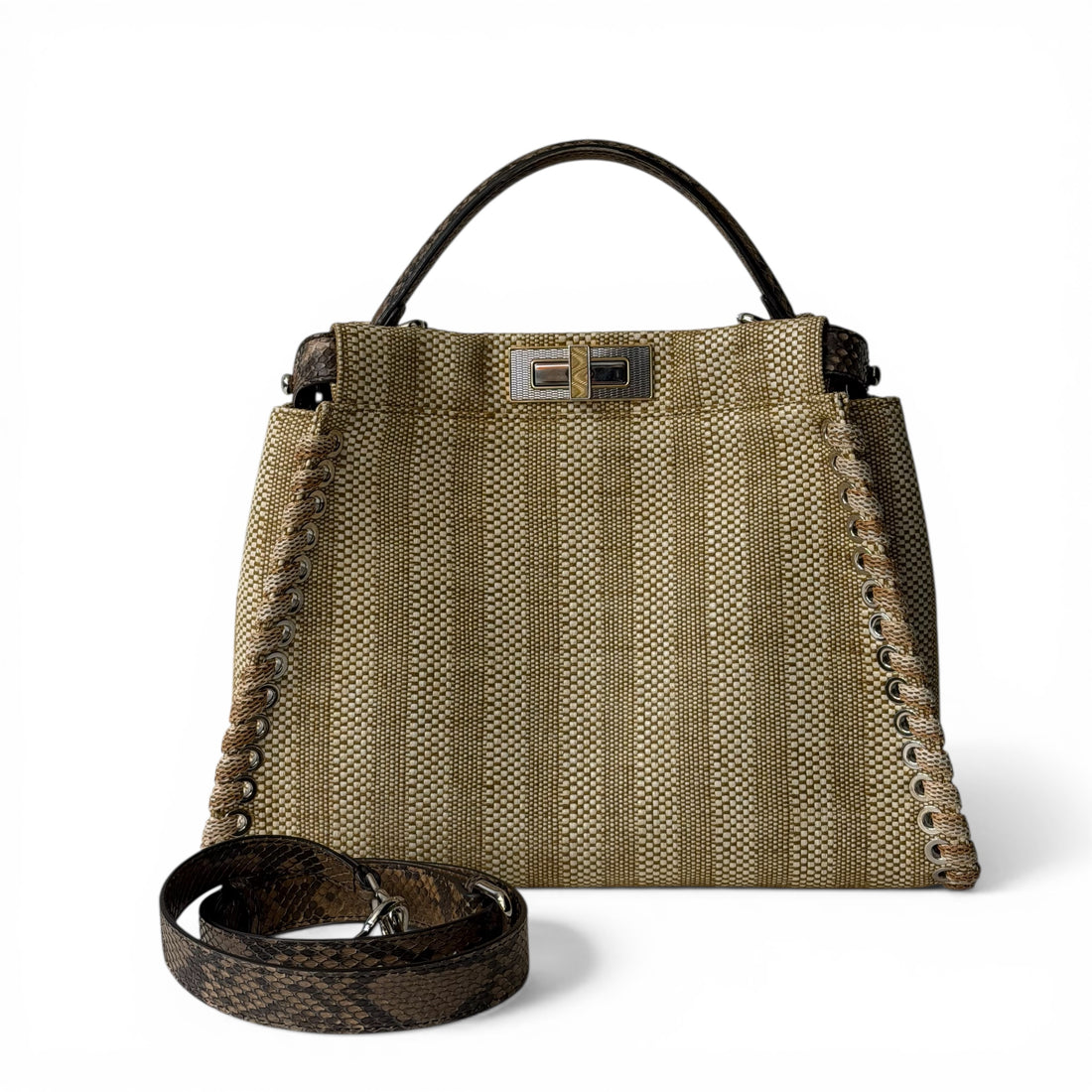 Fendi Sac Peekaboo Raphia et Python | Les Folies d’Eugénie