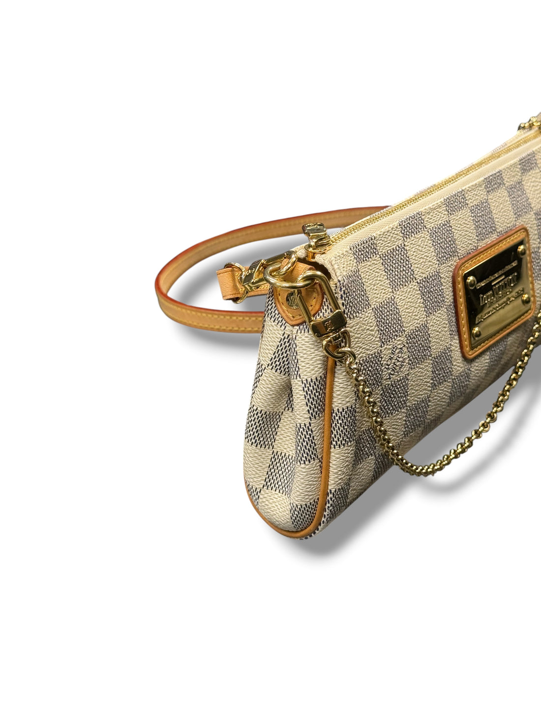 Louis Vuitton – Pochette Eva aus Damier Azur
