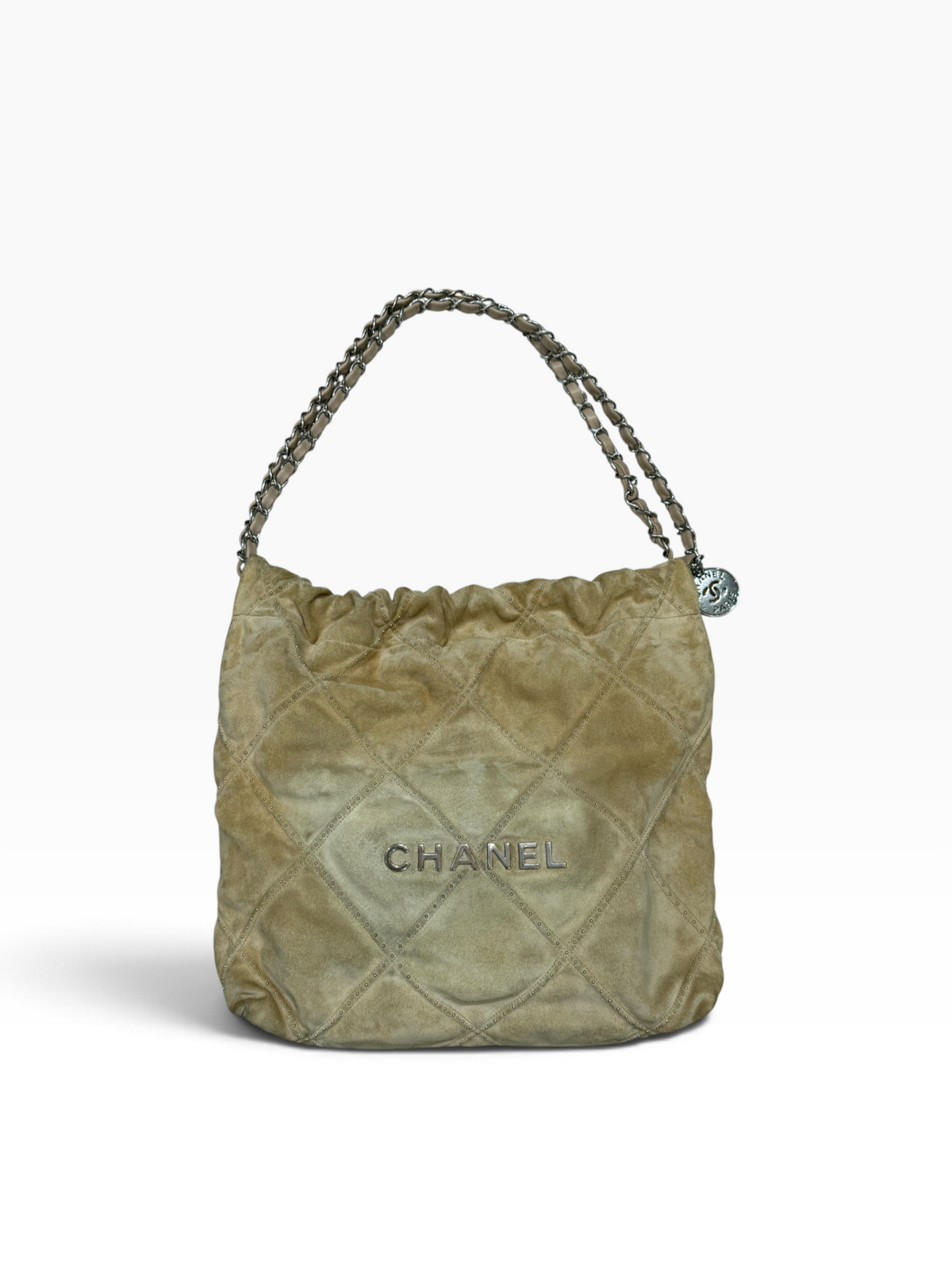 Chanel - sac 22 daim beige small