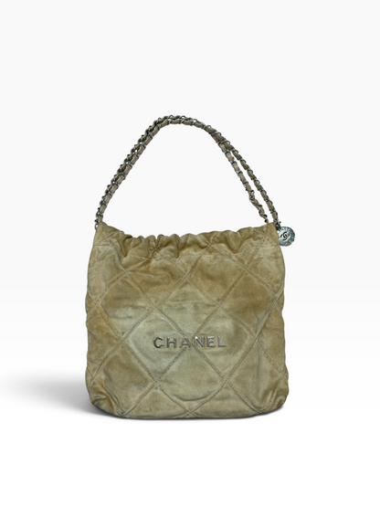 Chanel - sac 22 daim beige small