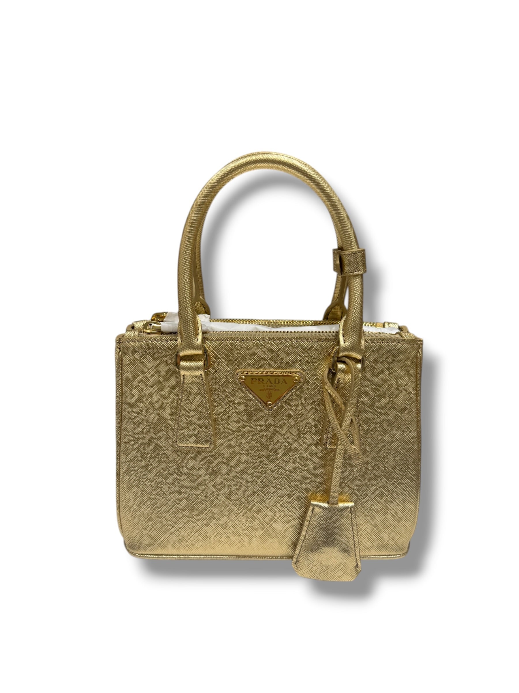 Prada - Sac Galleria mini Doré