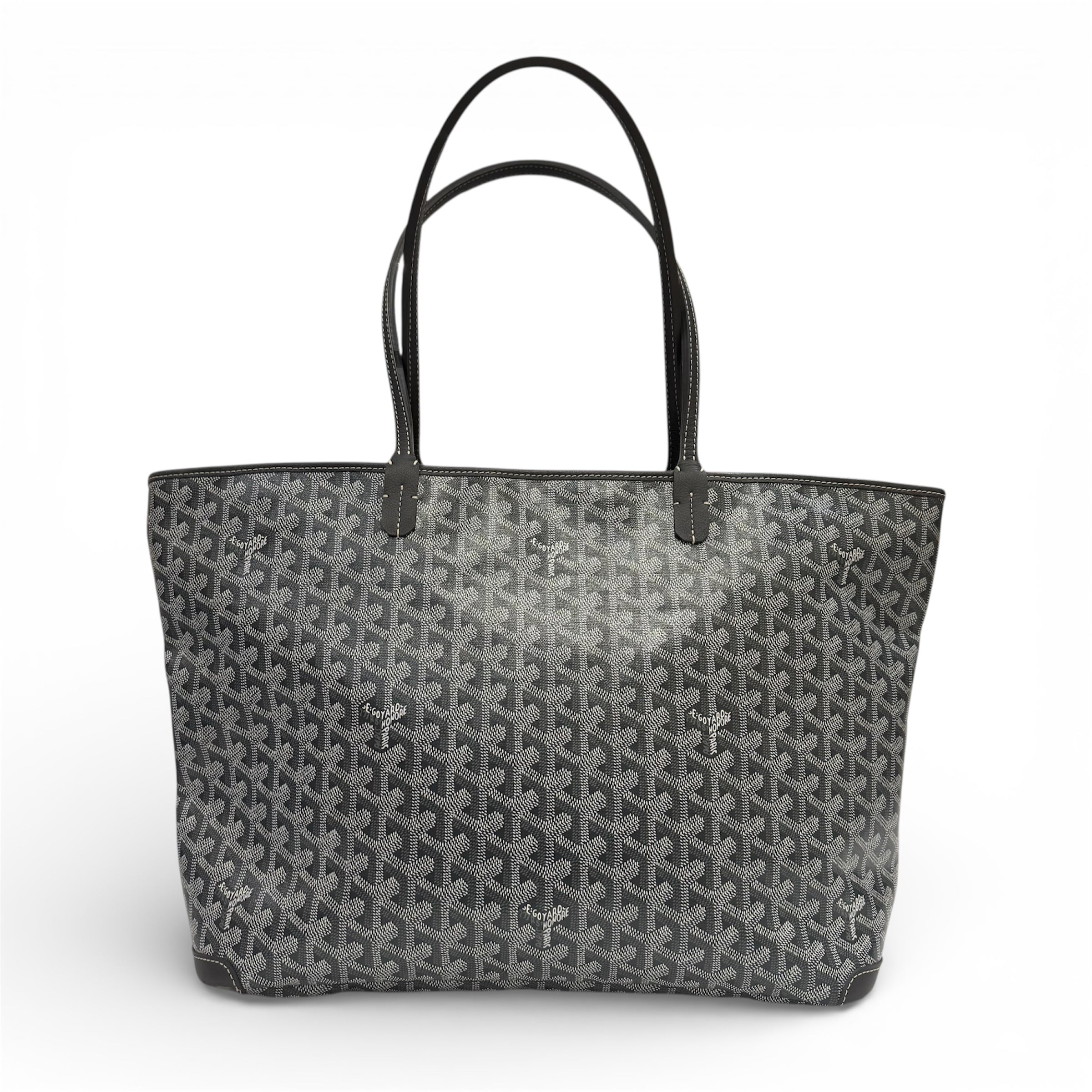 Goyard - borsa Artois MM in tela Goyardine grigia