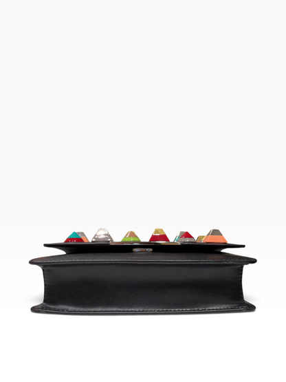 Fendi - Sac Vitello Liberty avec studs à chaîne noir