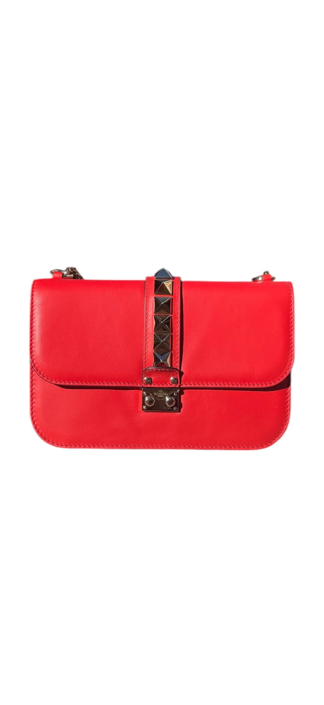 Valentino - Glam lock MM Tasche korallenrot