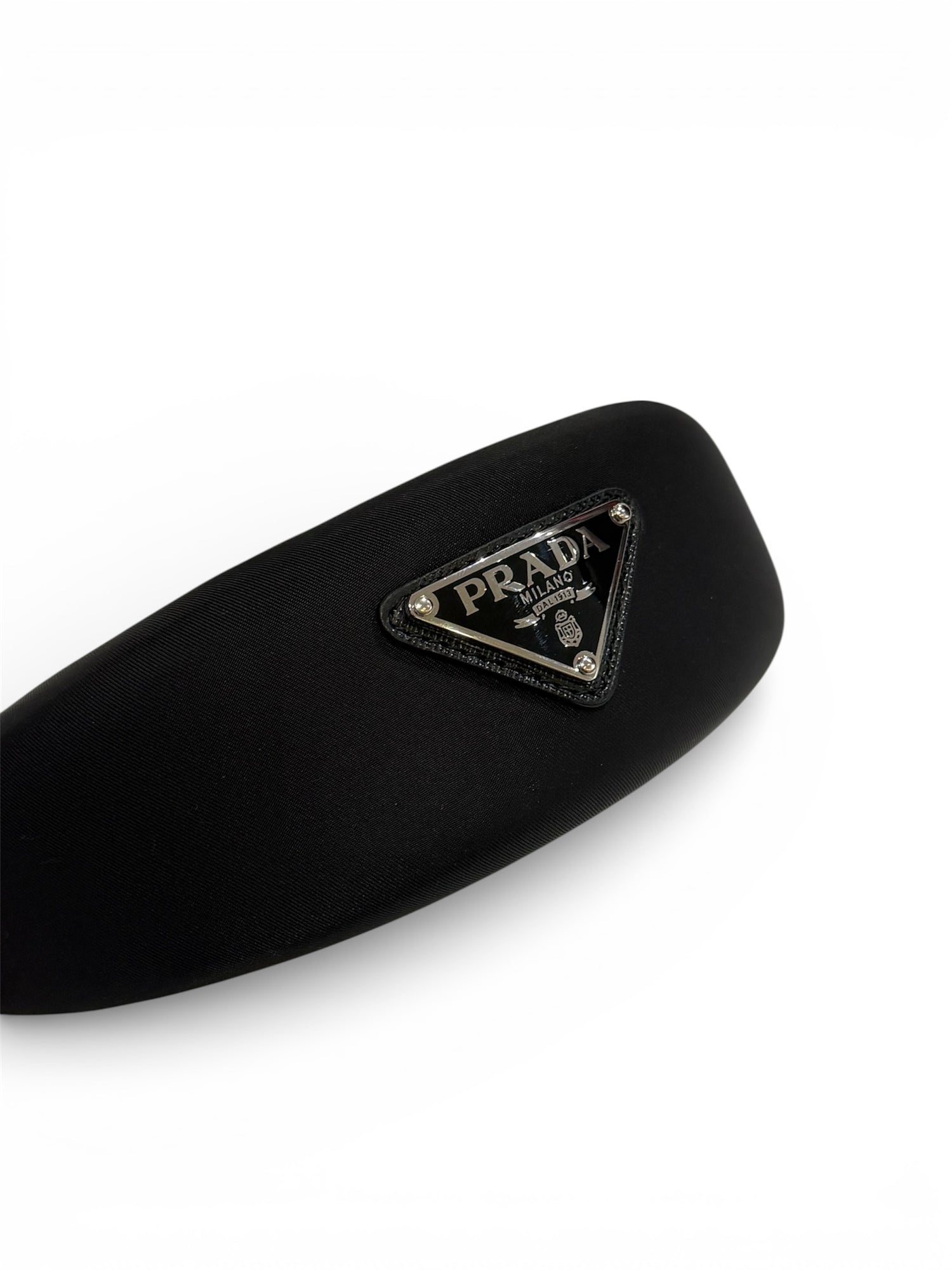 Prada - Serre-tête en satin noir