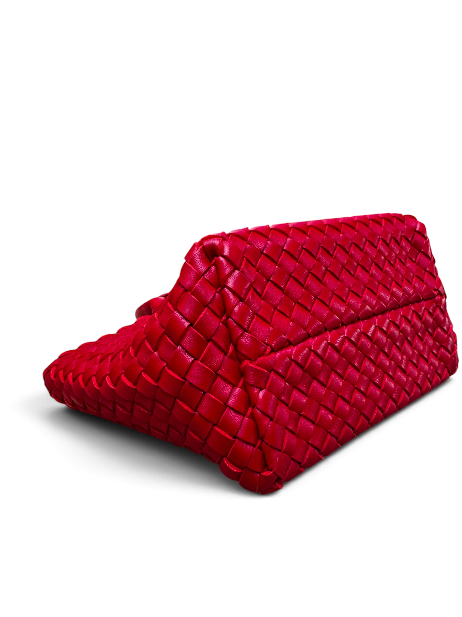 Bottega Veneta - Sac Fourre-Tout en cuir intreccio rouge