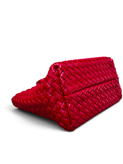 Bottega Veneta - Sac Fourre-Tout en cuir intreccio rouge