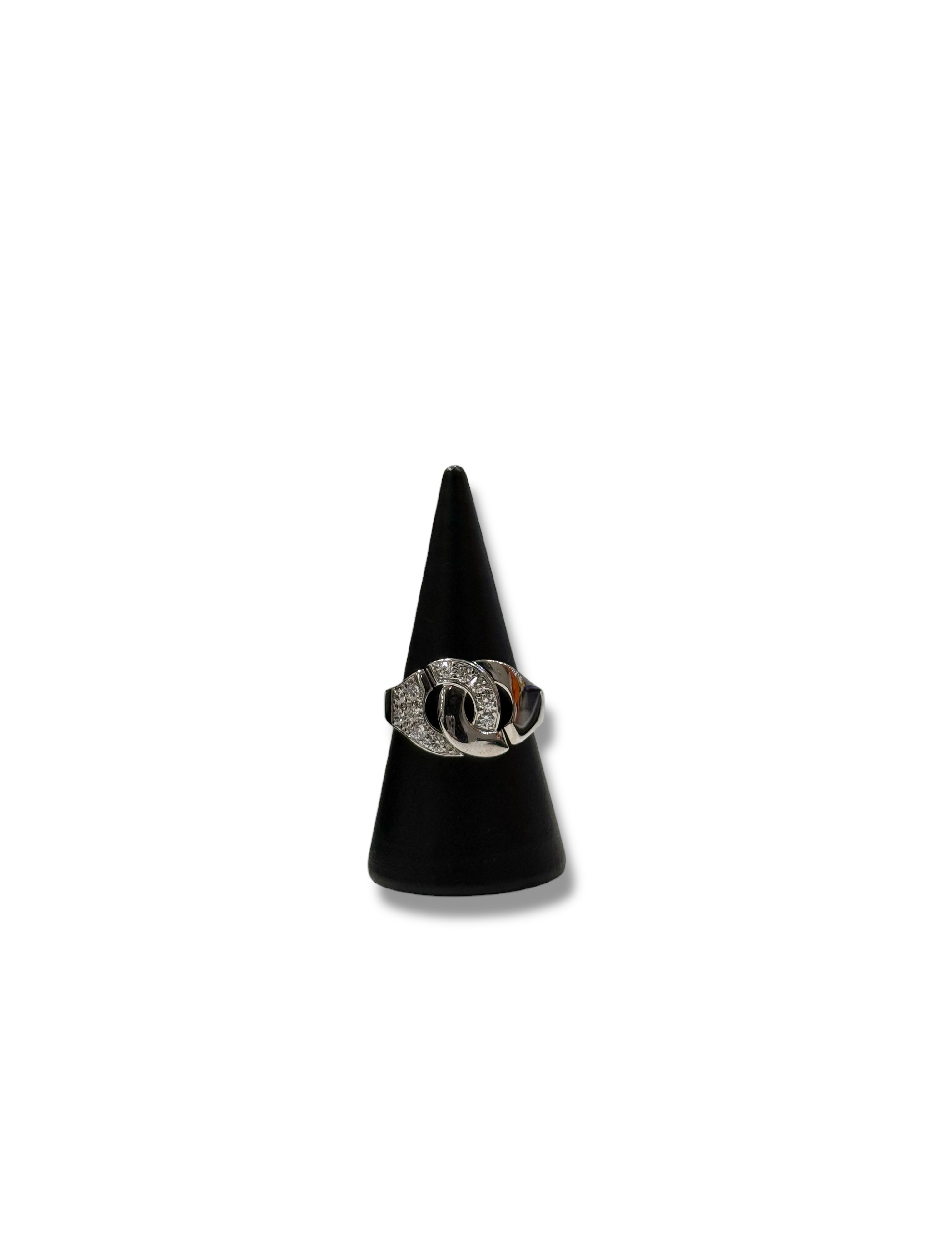 Dinh Van - Bague Menottes R10 T53 or blanc et diamants