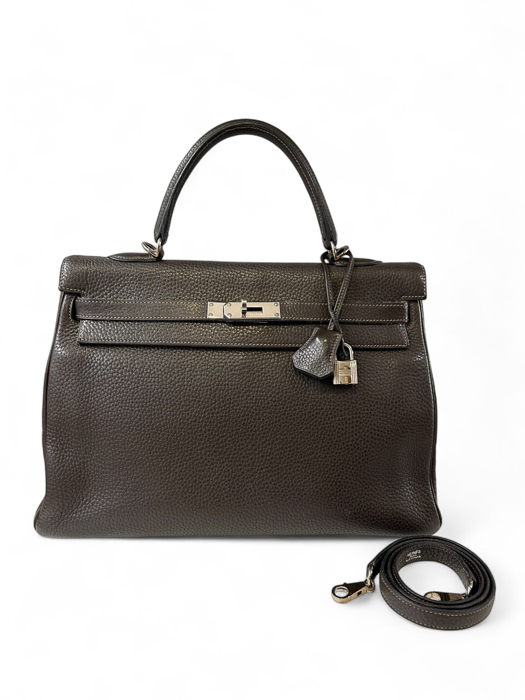 Hermès - Borsa Kelly 35 Grigio Elefante