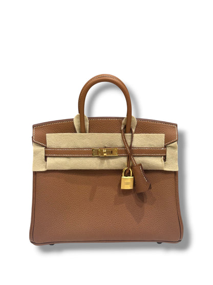 Hermès – Birkin 25 aus Togo-Leder, Gold, GHW