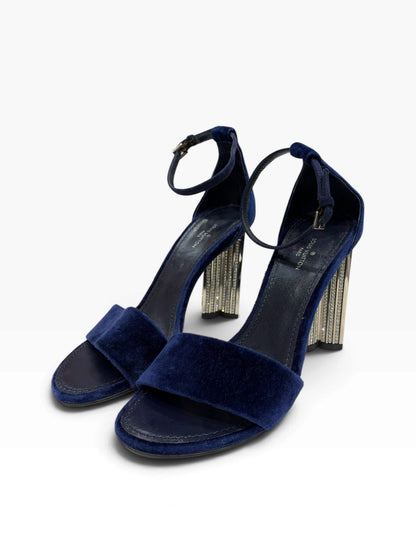 Louis Vuitton - Escarpins Silhouette en velours bleu