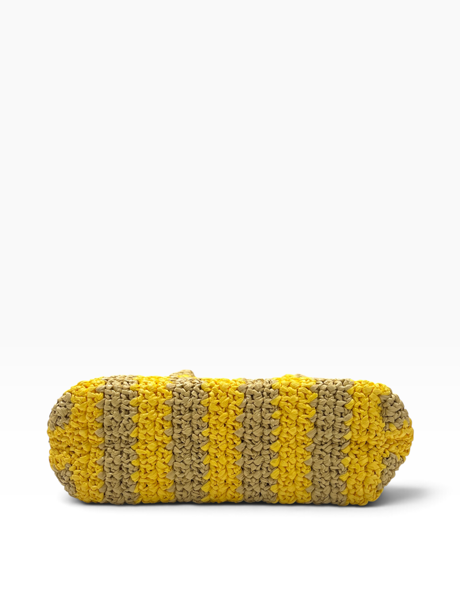 PRADA - sac raphia rayé jaune