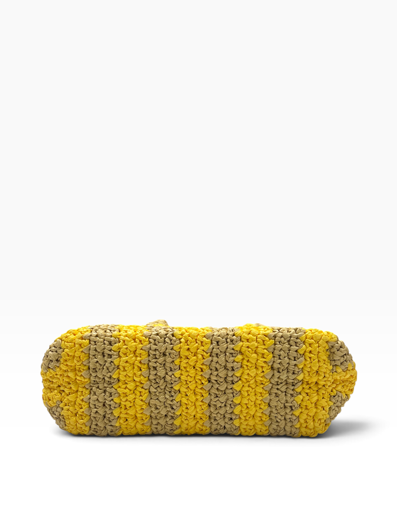 PRADA - sac raphia rayé jaune