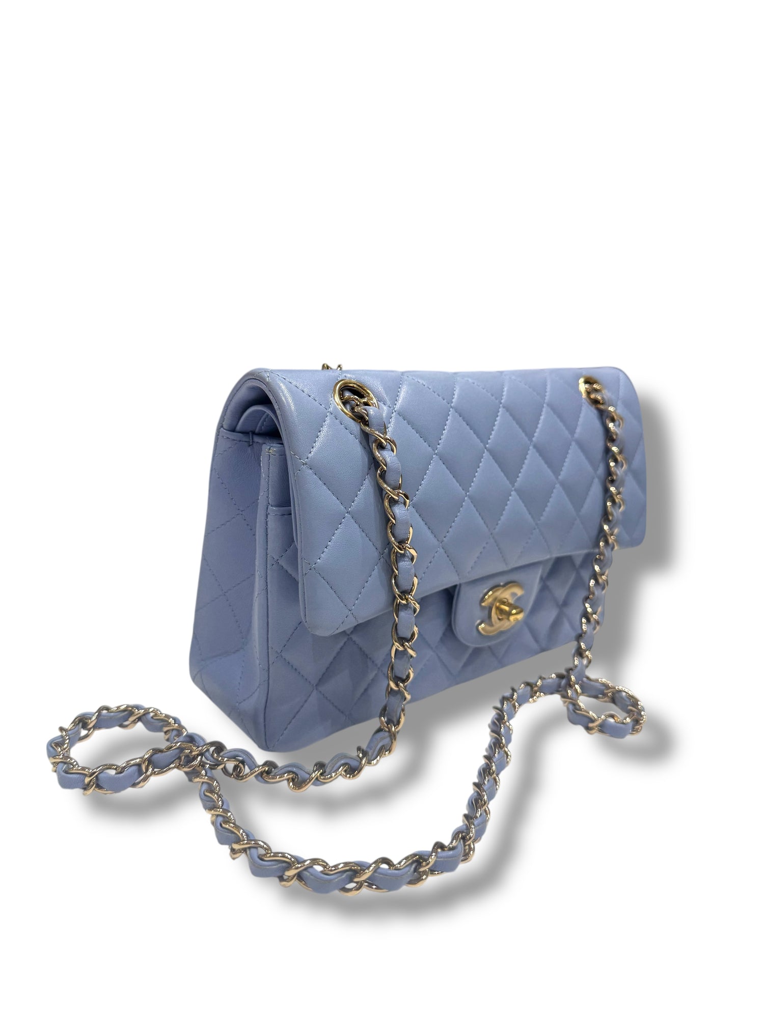 Chanel - Sac 11.12 Classique Timeless small Bleu nuage