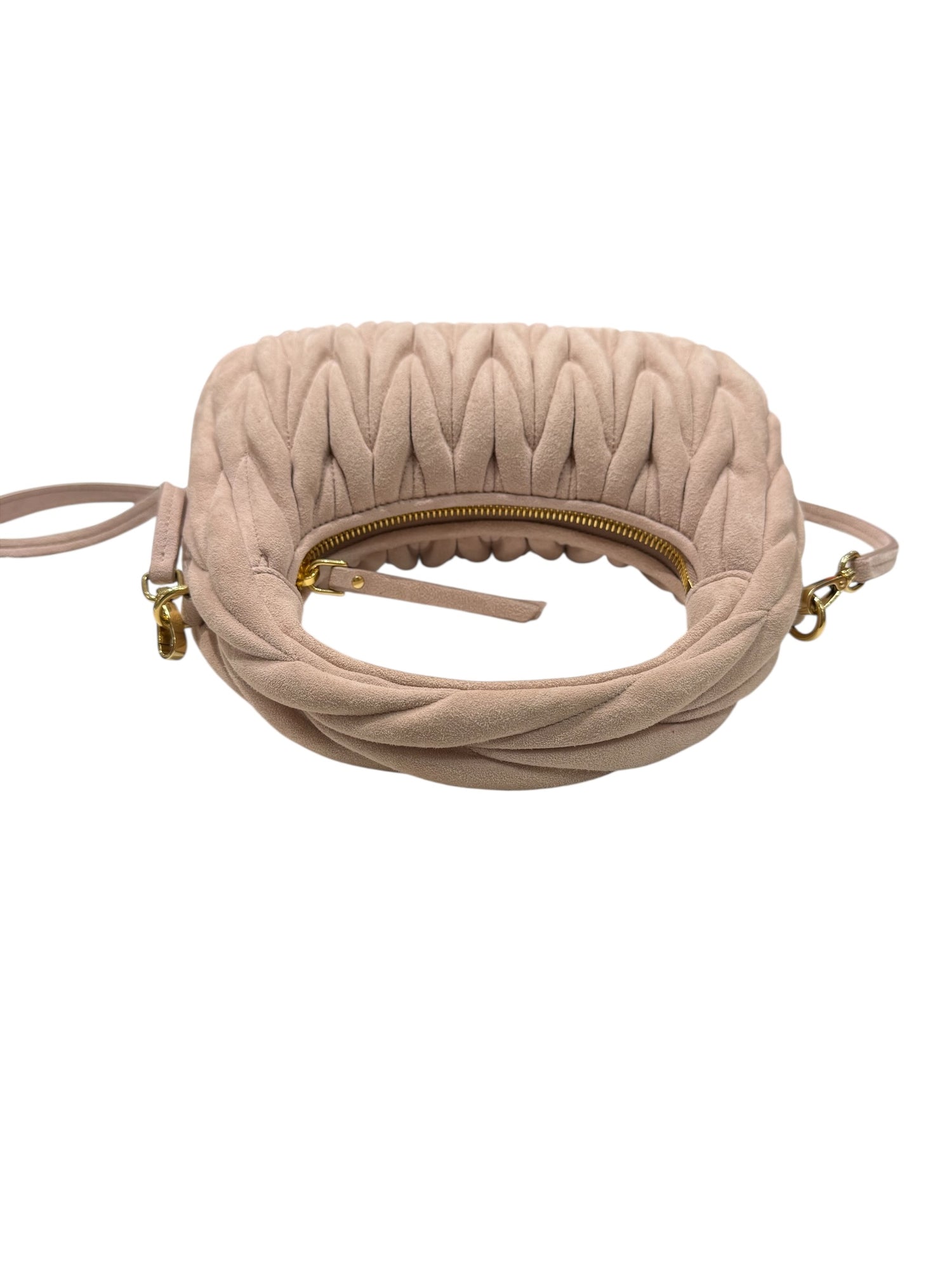 Miu Miu - Sac Wander daim rose nappa matelassé