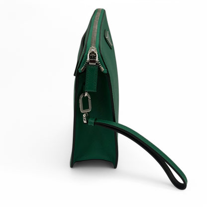 Prada - Pochette Cuir Saffiano verte