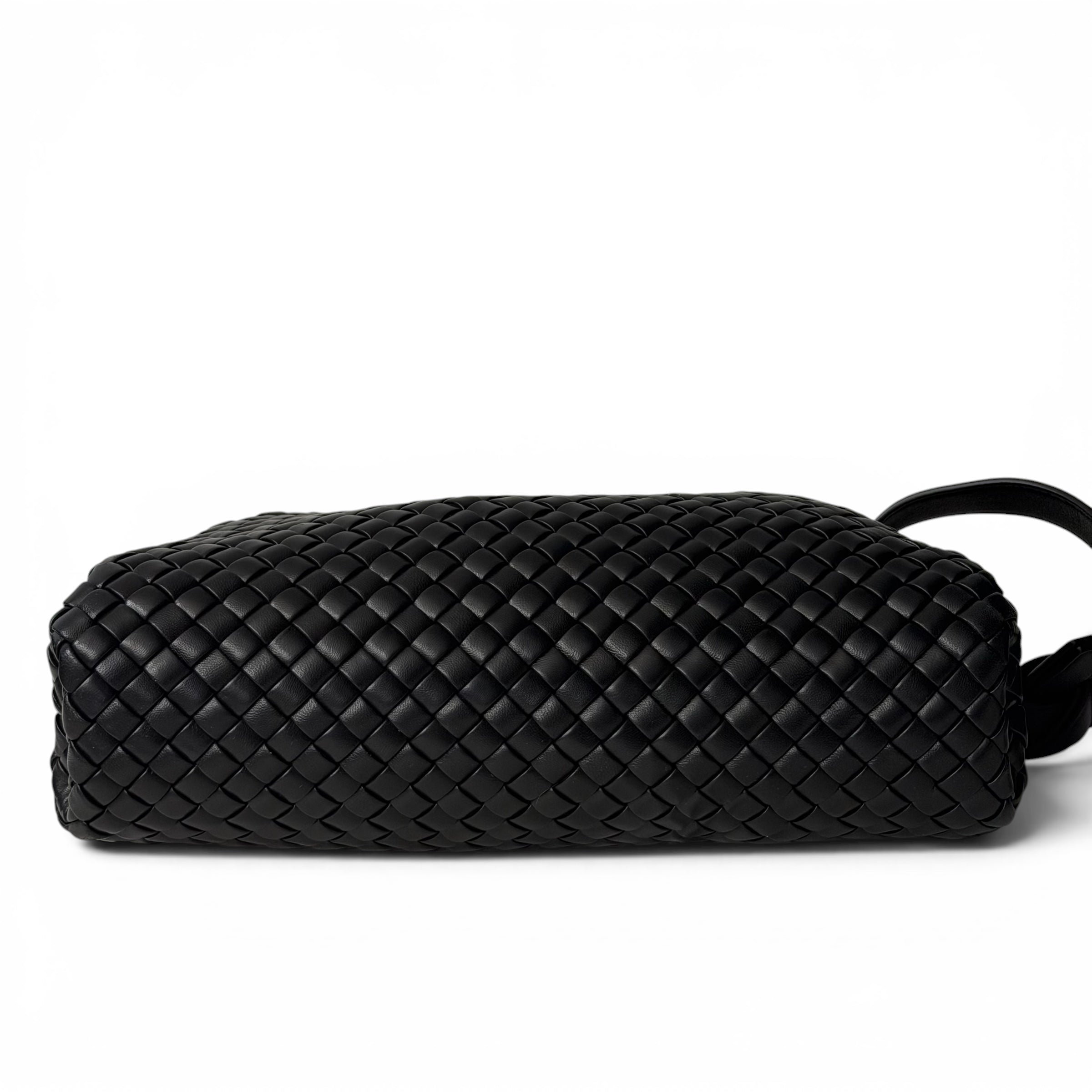 Bottega Veneta - Sac à main en cuir intrecciato noir
