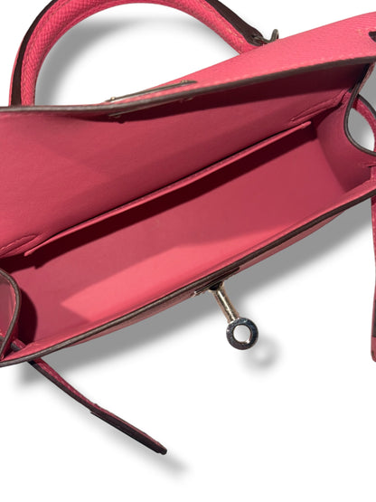Hermès - Sac mini Kelly 20 Rose azalée PHW