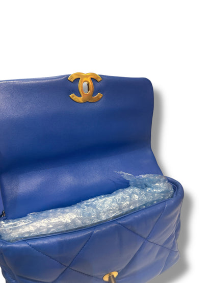 Chanel - Sac 19 small bleu électrique