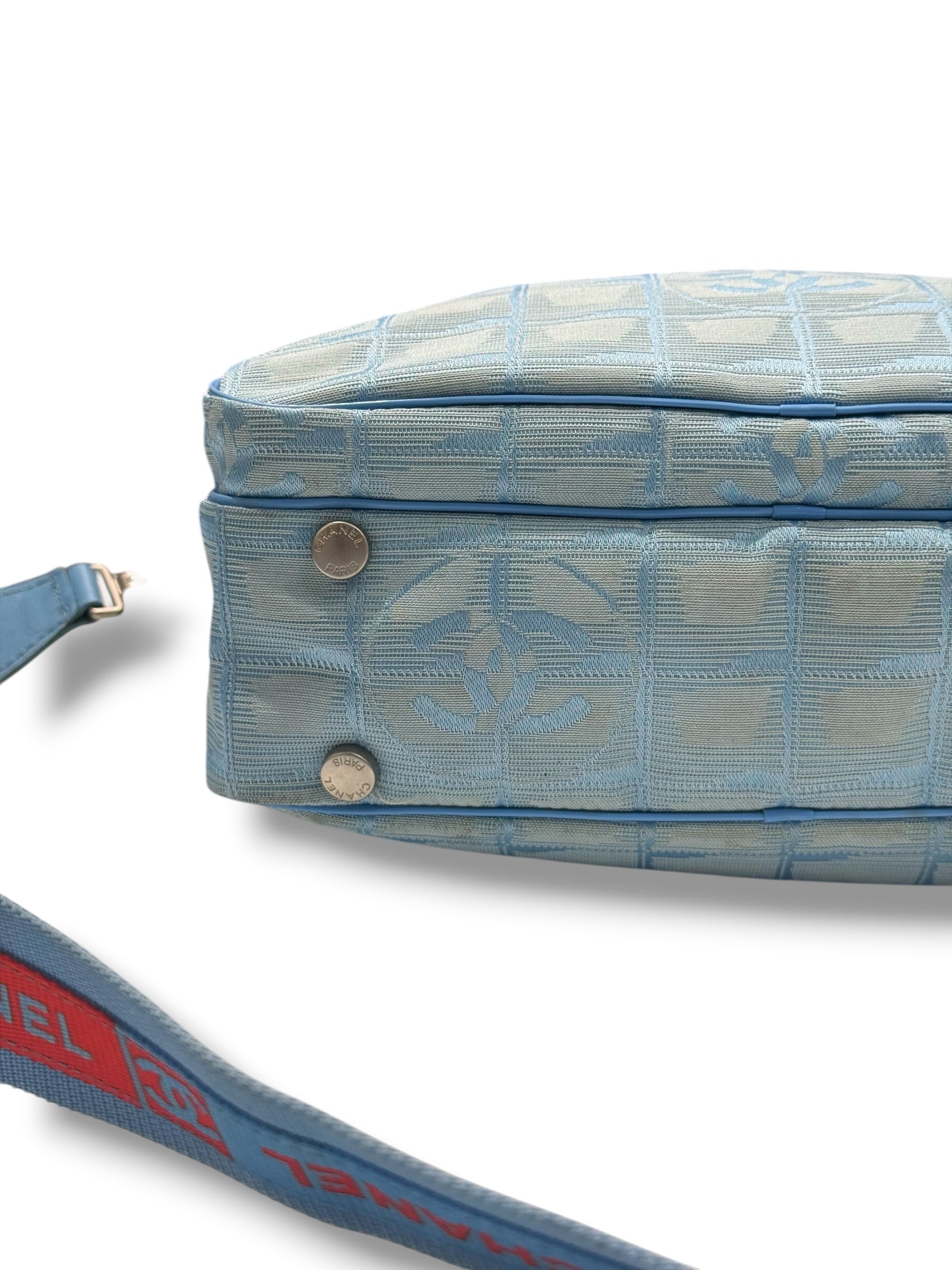 Chanel - Sac Toile bowling bleu
