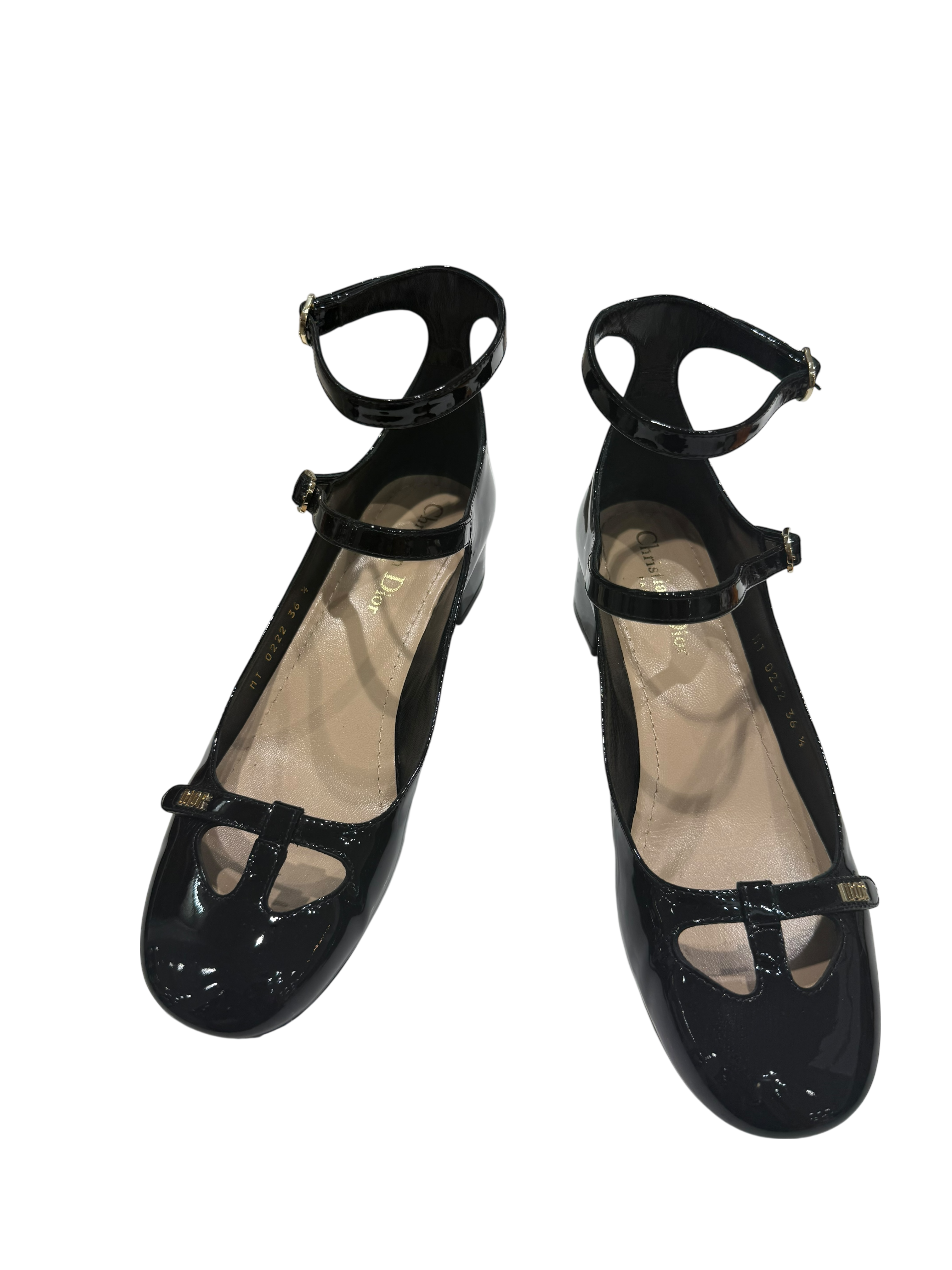 Christian Dior – Babies Aimé T36 ½ En Cuir Vernis Noir | Les Folies d&