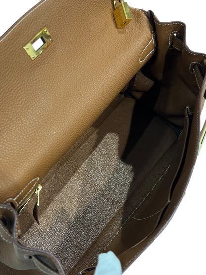 Hermès - sac Kelly 32 cuir Togo Gold GHW