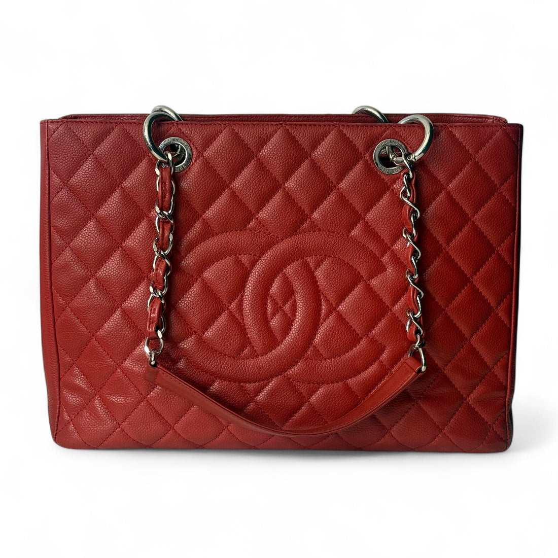Chanel - Red caviar leather tote bag