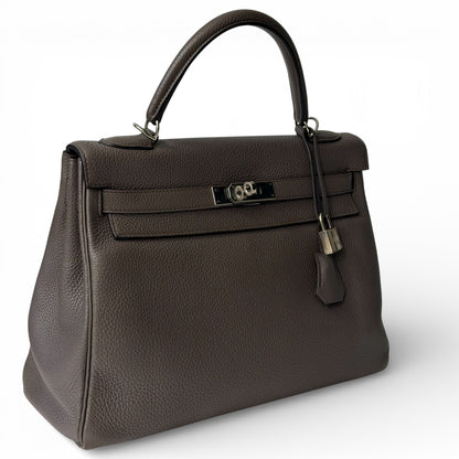 Hermès - Sac Kelly 32 Gris Étain