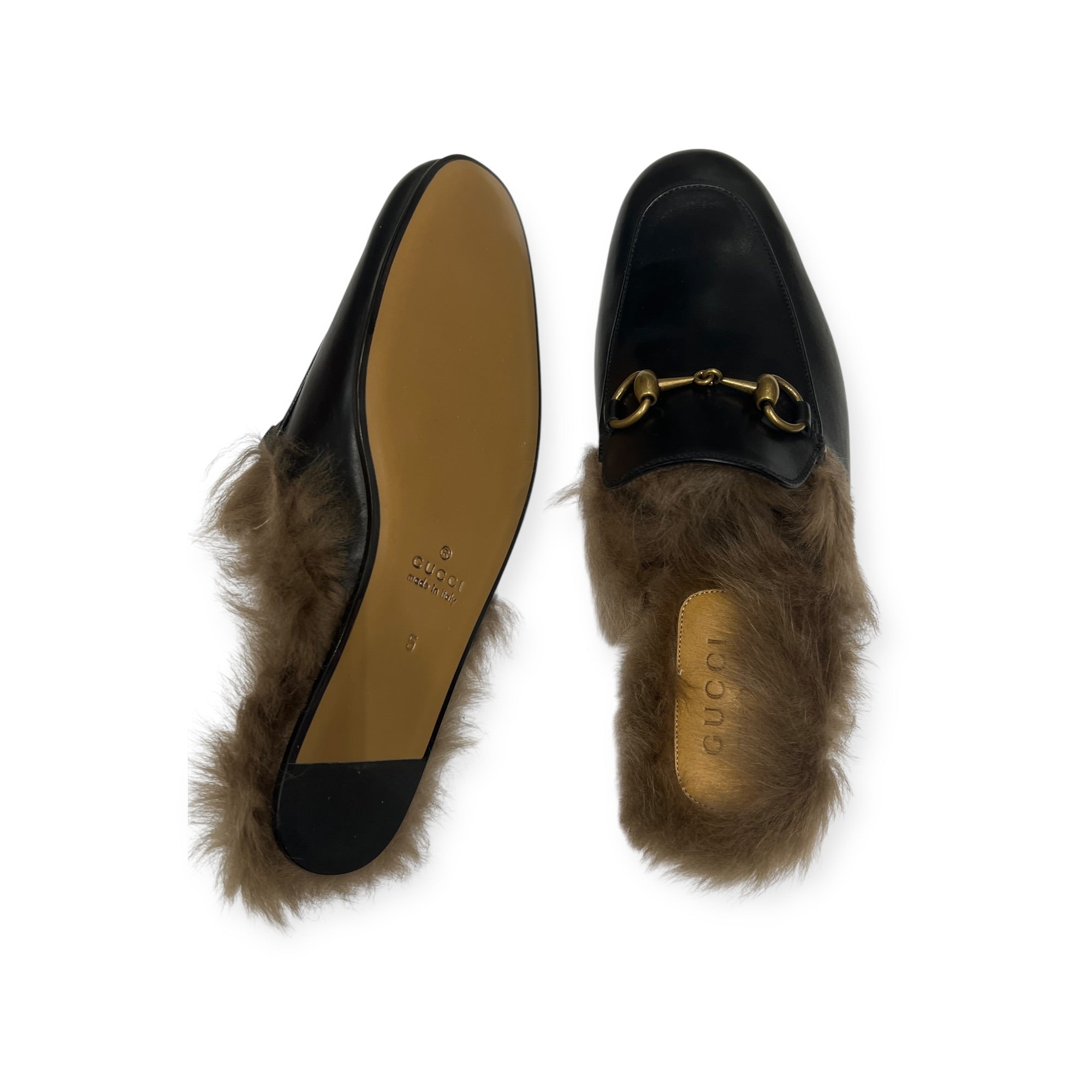 Gucci - Miles Princetown Cuir Et Fourrure T39 | Les Folies d&