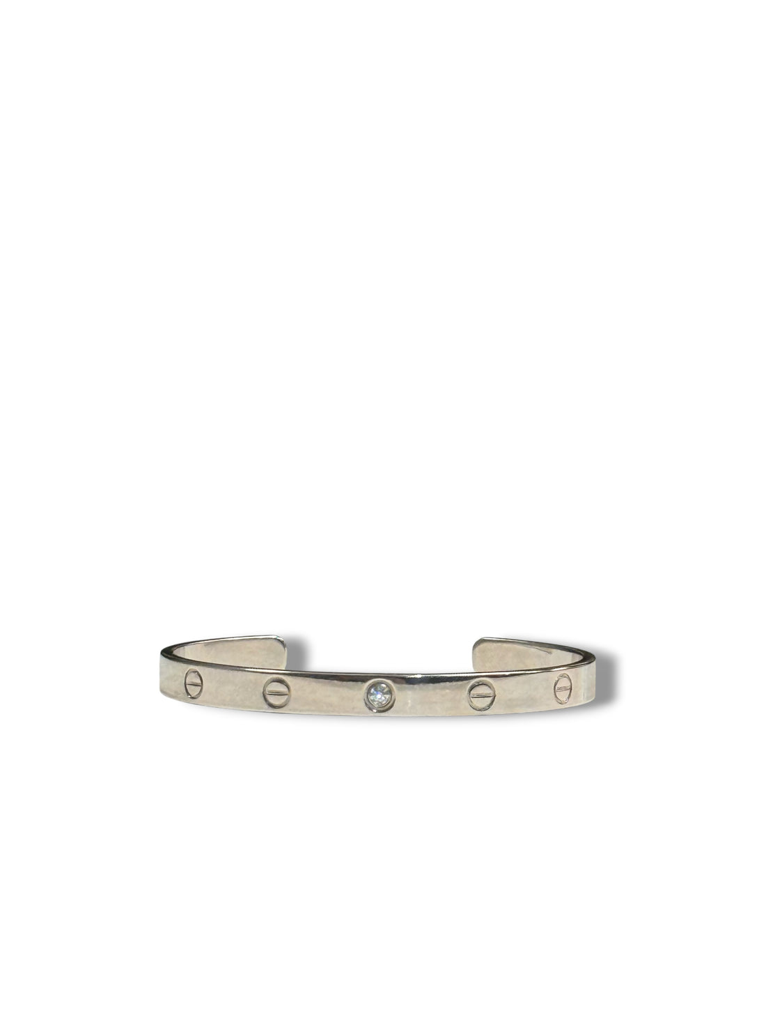 Cartier - Bracelet Love demi jonc 1 Diamant Or gris T18