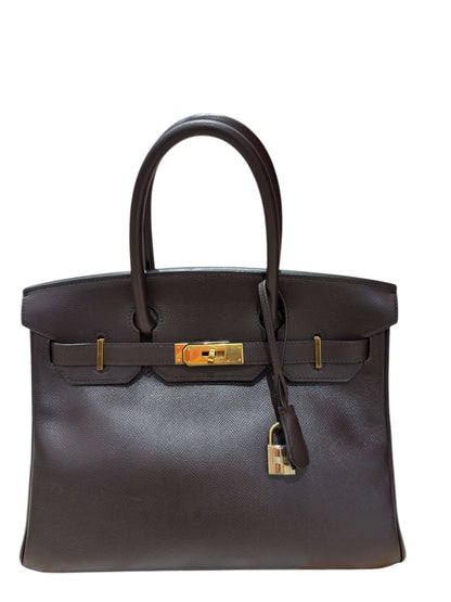 Hermès - Sac birkin 30 epsom chocolat GHW