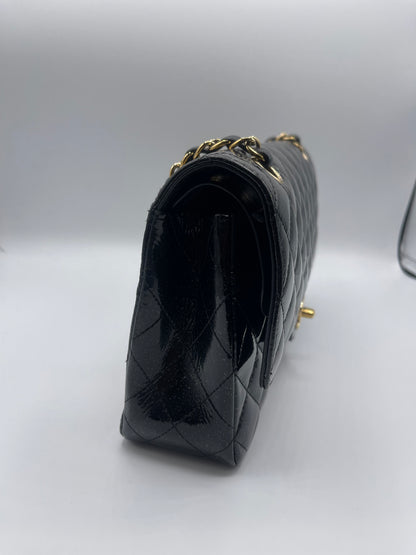 Chanel - Tasche 11.12 Zeitlos schwarz lackiert glitzernd