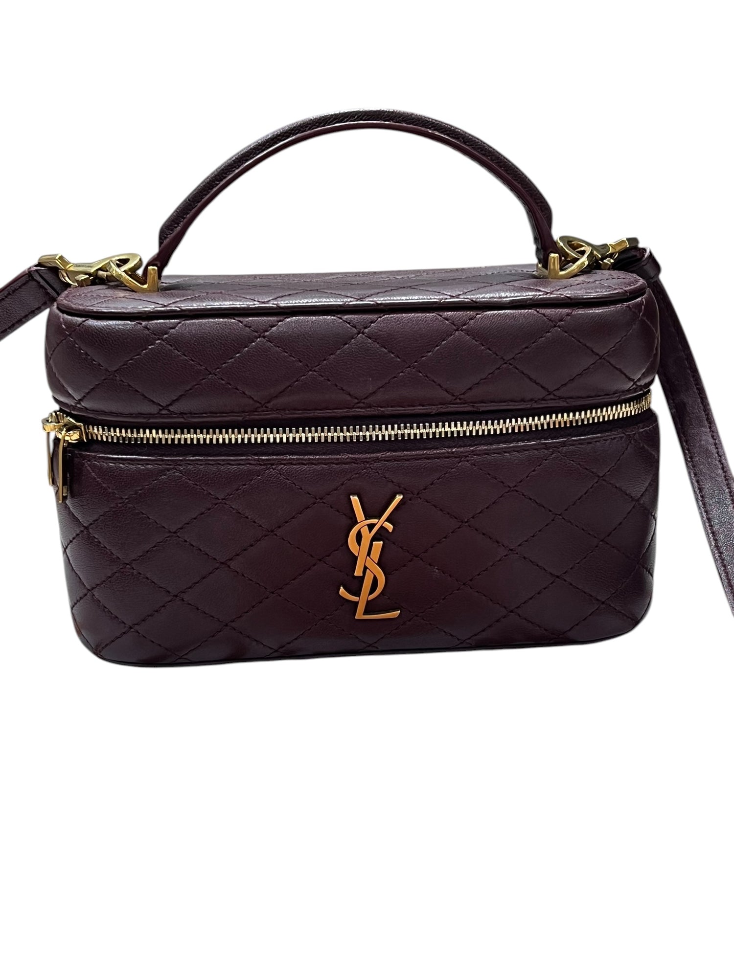 Saint Laurent - Sac vanity gaby cuir bordeaux