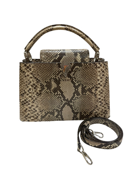 Louis Vuitton - Sac Capucines MM Python naturel