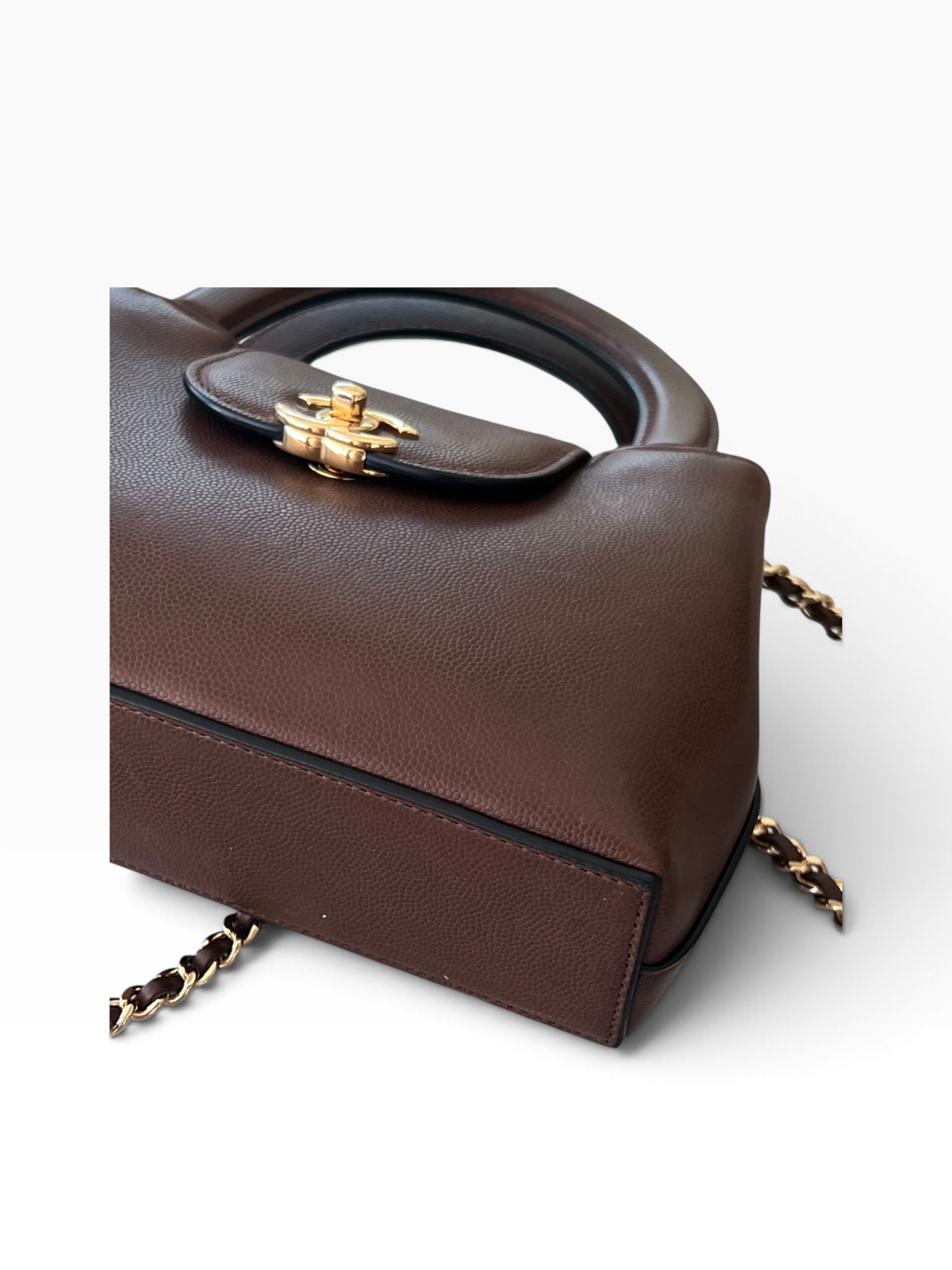 Chanel - sac petit shopping Kelly chocolat