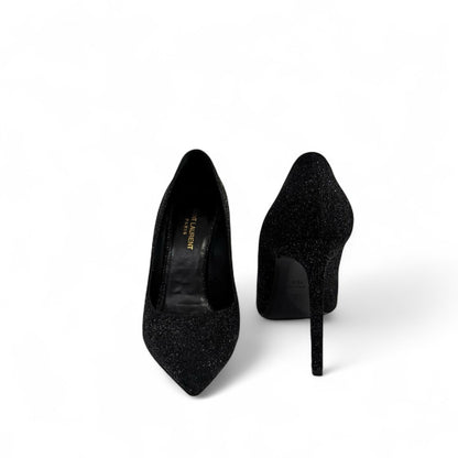 Saint - Laurent - Escarpins noirs à paillettes t.40 1/2