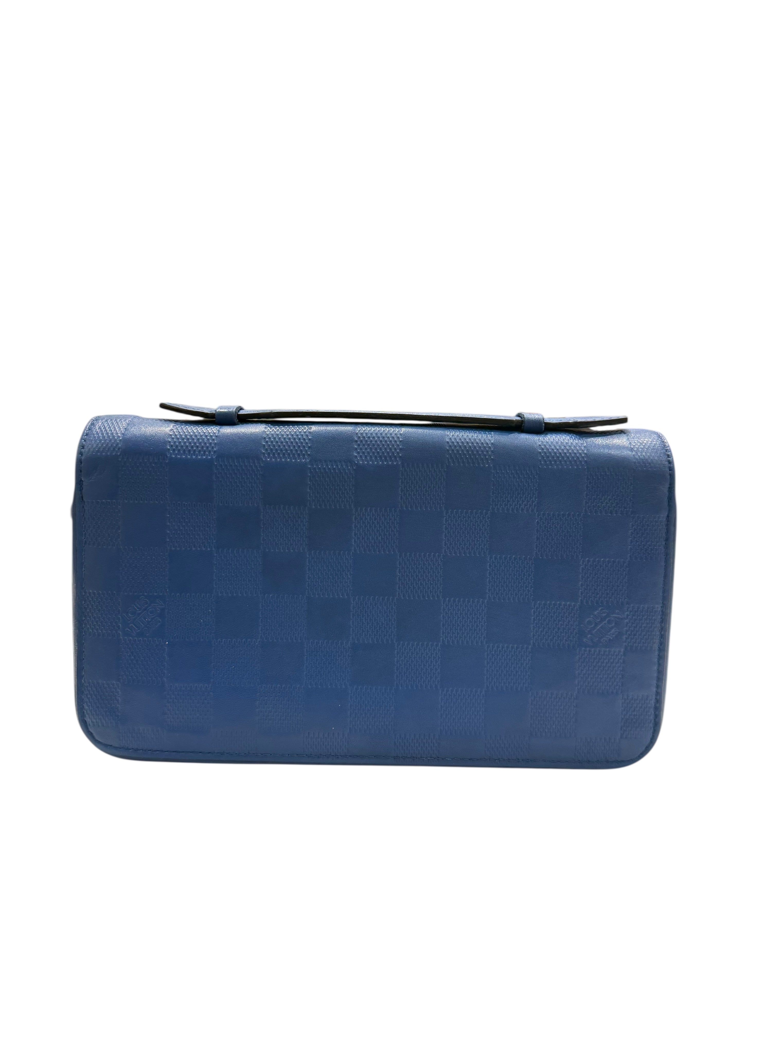 Louis Vuitton - Portefeuille Zippy XL en cuir damier bleu