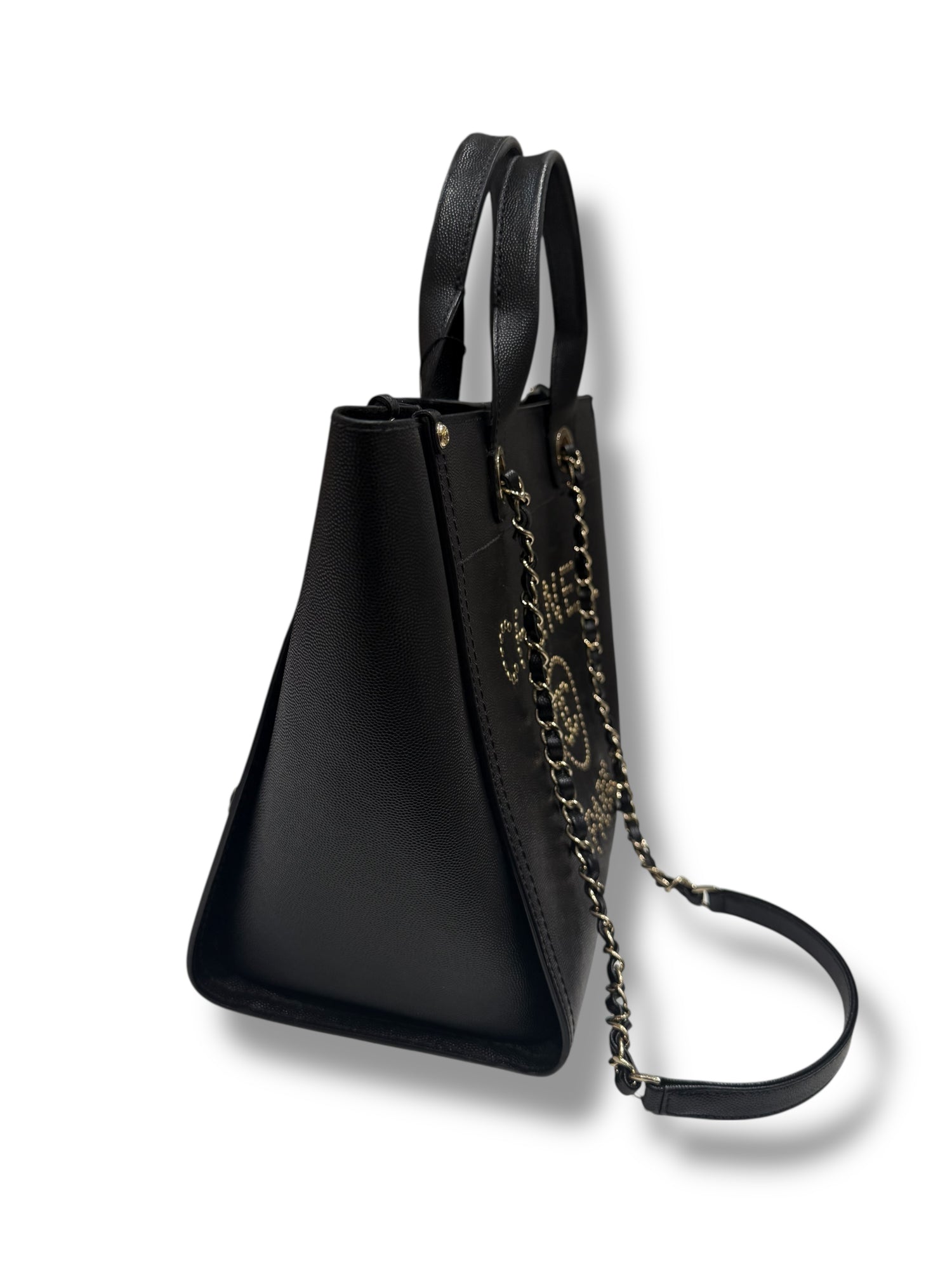 Chanel - Sac Deauville MM cuir noir