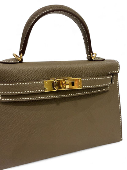 Hermès - Sac Kelly II sellier Mini Étoupe
