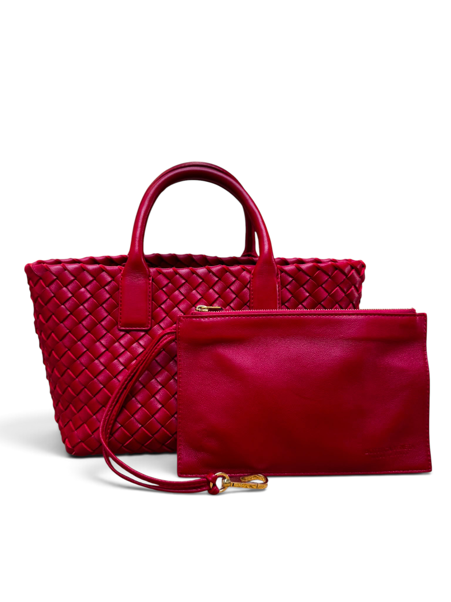 Bottega Veneta - Sac Fourre-Tout en cuir intreccio rouge