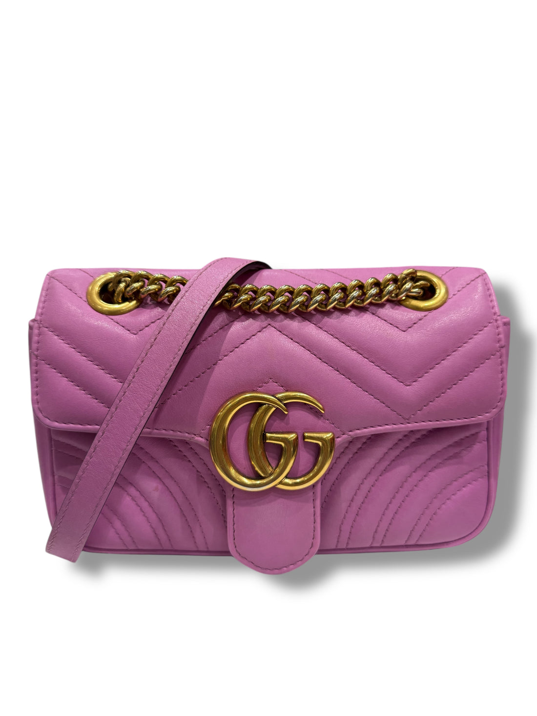 Gucci - sac marmont pm cuir vieux rose