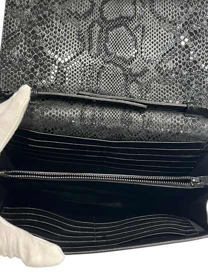 Saint Laurent - sac Kate édition limitée python embossé full black