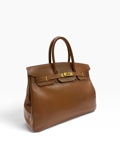 Hermès - Birkin 35 vintage Courchevel leather, natural, GHW