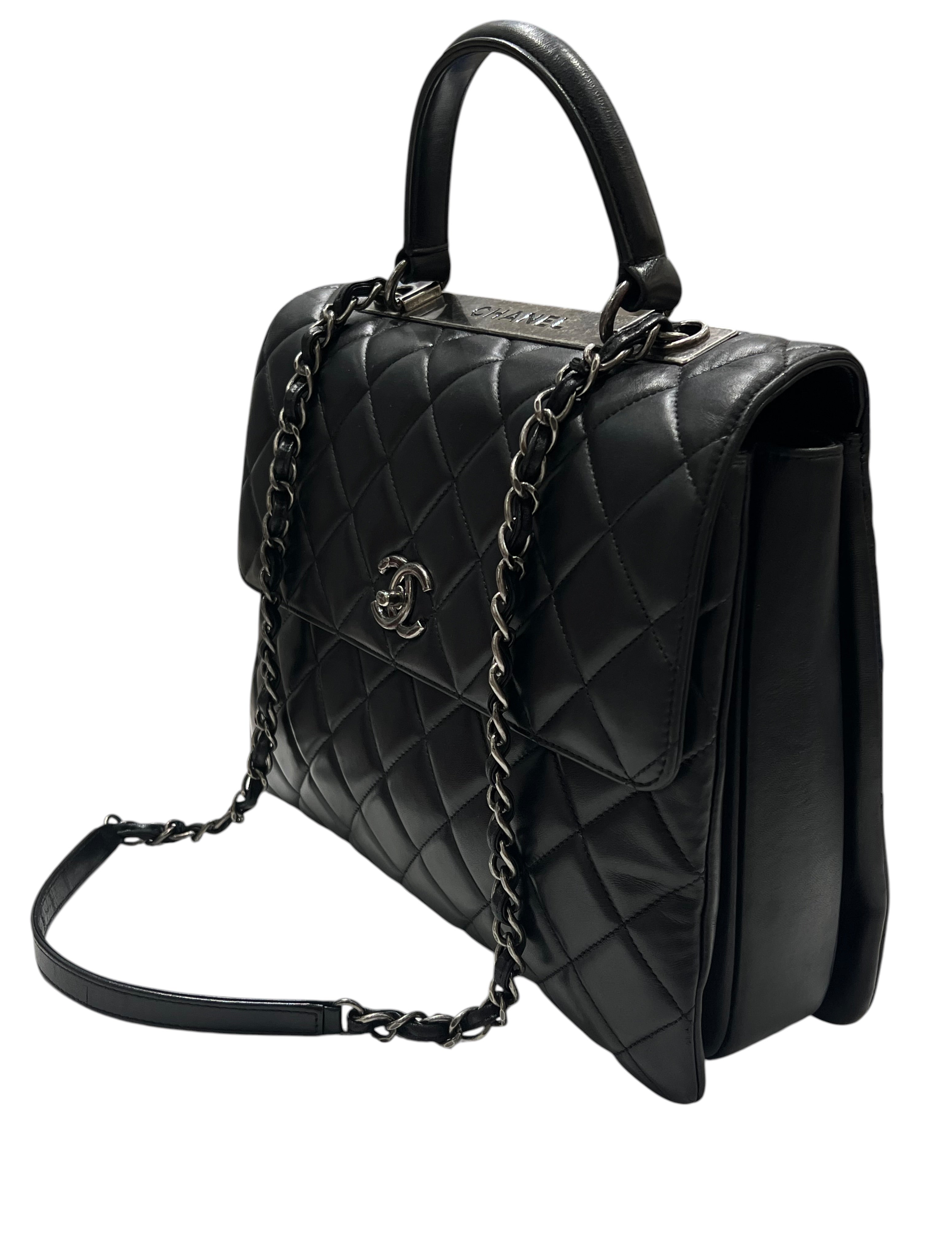 Chanel - sac maxi trendy cuir agneau noir