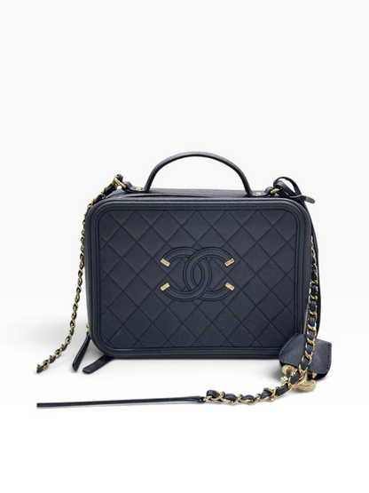 Chanel - Sac camera vanity bleu navy